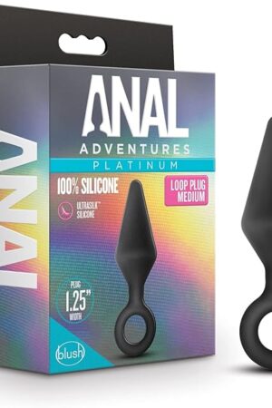 Blush Novelties Anal Adventures Platinum Silicone Beginner Plug Medium - Tapered Plug for Anal Training - Flexible Safe Base for Safety and Long Term Wear - Adult Sex Toy for Men, Women, & Couples