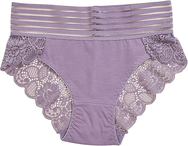 Women's High Waisted Sexy Sheer Lace Lingerie Briefs See Through Cheeky Panties Hollow G-String Thongs Underwear