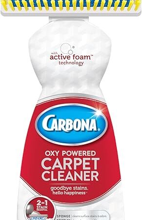 Carbona Carpet Cleaner with Brush | Oxy-Powered Foam for Spot Stain Removal | 135 Fl Oz