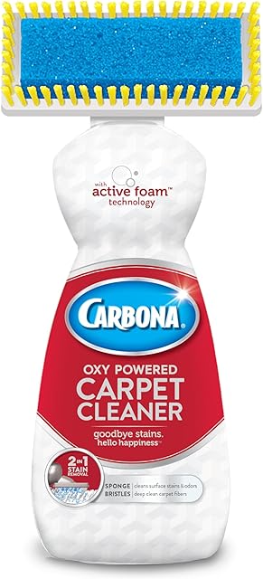 Carbona Carpet Cleaner with Brush | Oxy-Powered Foam for Spot Stain Removal | 135 Fl Oz