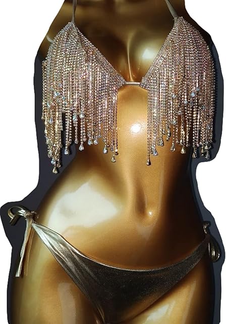 FurinFashion RED1 Sexy Underwear Shiny Bikini Swimsuit Pajamas Three-Point Bra Underwear Sexy Lingerie (M, Blue)