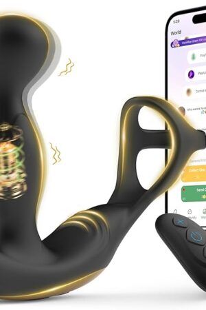 Generic 3 in 1 Vibrating Vibrator for Couple, Cock Ring with 10 Vibrating Modes, Prostate Massager Men's Penis Vibrators, Perineum, G spot, Clitorals Stimulator for Women Adult Sex Toys & Games Black