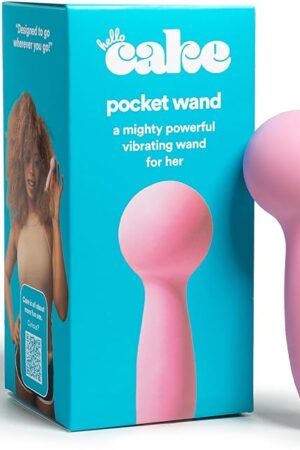 Hello Cake Pocket Wand - Handheld Clitoral Bullet Vibrator for Women with Smooth Silicone Tip - Powerful Travel-Sized Adult Toy with 6 Vibrating Modes - Rechargeable & Shower Ready