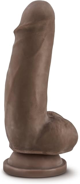 Eden Adult Sex Toys - Realistic Triple Density Dildo - 7 Inch Posable Shaft Girthy Dildo with Suction Cup - Strap-On Ready Skinlike Penis for Vaginal & Anal Stimulation - Women Men Couples - Chocolate