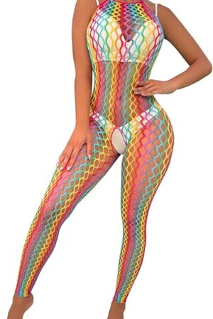 Women Sexy Lingerie Fishnet Bodystocking Bodysuit Babydoll Mesh Lingerie Stretch Chemise Tight Nightwear