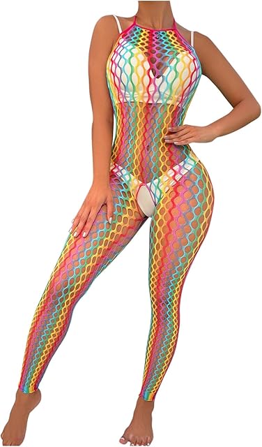 Women Sexy Lingerie Fishnet Bodystocking Bodysuit Babydoll Mesh Lingerie Stretch Chemise Tight Nightwear