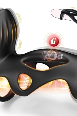 Vibrating Cock Ring Sex Toys for Men - Penis Sleeve with 10 Vibration Modes, Penis Vibrator Extender Dual Motor Testicles G Spot Stimulation, Male Erection Ring Adult Toys Male Couples Pleasure