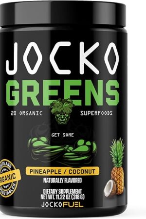Jocko Fuel Daily Greens Powder - Premium Organic Greens Superfood Powder for Gut Health, Digestion, Bloating, Immune Support with Spirulina, Chlorella, Digestive Enzymes, & Probiotics - 30 Servings