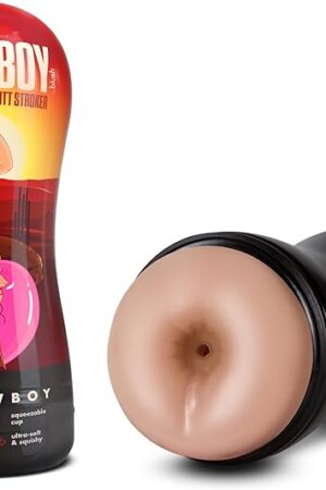 Blush Coverboy Cowboy 75" Male Masturbator - Realistic Self-Lubricating Pocket Stroker for Men - Ribbed & Textured Anal Sleeve, Soft Flesh-Like Feel, Suction Control w/Squeezable Canister - (Beige)