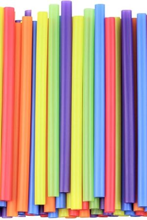 Comfy Package, [100 Count] Jumbo Plastic Smoothie Straws - 85" High - Assorted Colors