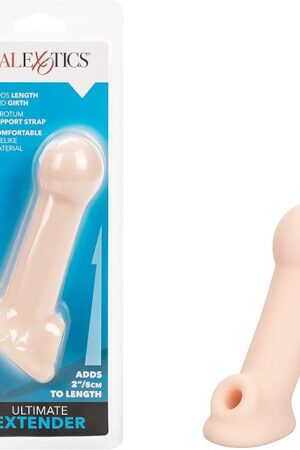 CalExotics Ultimate Extender  Male Extension Penis Girth Enhancement Sleeve with Support Ring  Sex Toys for Men and Couples - Ivory