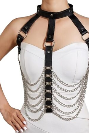 Women's Harness Belt Costume Body Chest for Women Body Harness with Straps Chest Chain Punk BDSM-Inspired Lingerie Harness for Women Adjustable Buckle Clothes Outfits, Nightclub Cosplay Clubwear