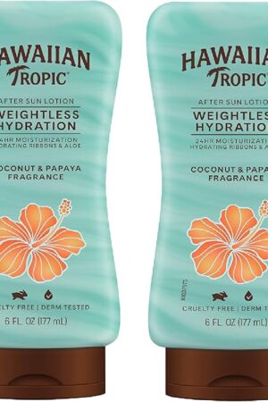 Hawaiian Tropic Weightless Hydration After Sun Lotion with Aloe, 6oz Twin Pack | Hawaiian Tropic Lotion, Moisturizing Lotion, After Sun Care, After Sun Moisturizer, 6oz each Twin Pack
