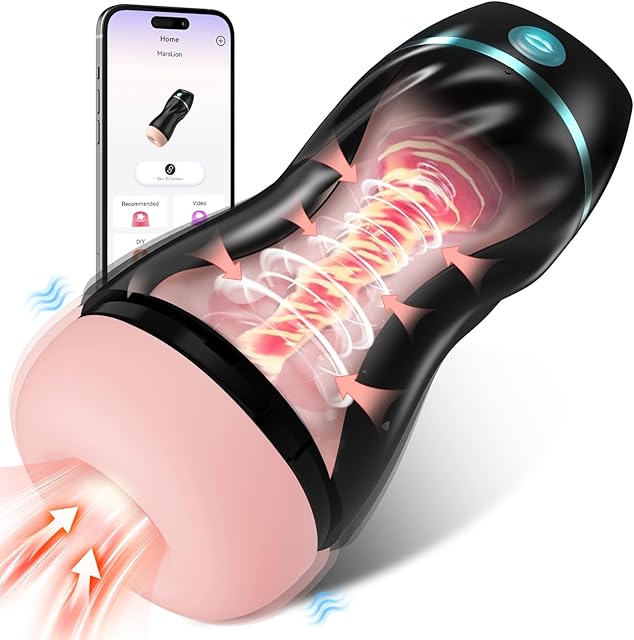 Automatic Sucking Male Masturbators with APP Control - EINSEO Upgraded 7 Vibration & Suction Hands Free Male Stroker with 3D Realistic Textured, Blowjob Toy Men Masturbator Adult Male Sex Toys for Men