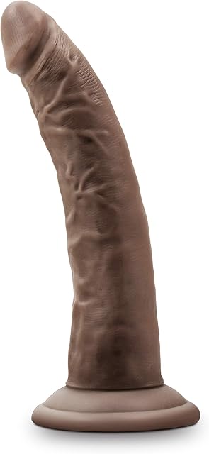 Eden Adult Sex Toy - Realistic G-spot Dildo - 7.5 Inch - Suction Cup Dildo Without Balls - Strap-On Harness Compatible for Hands-Free - Ultra-Soft Curved Penis for Vaginal Anal Stimulation - Chocolate