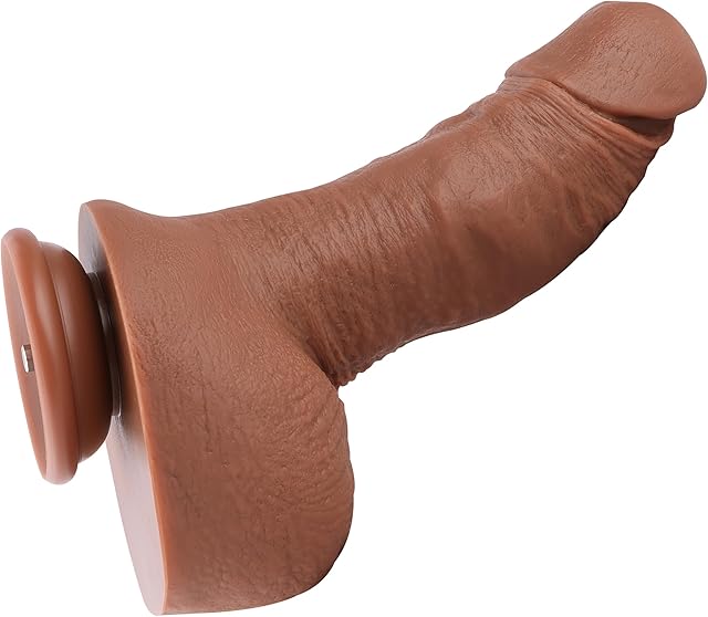Hismith 91? Dual-Density Silicone Dildo, Ultra Realistic Dildo with Veins, 65?Insertable Length Dong with Removable KlicLok System, L Size, Coffee Color-Amazing Series