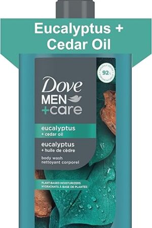 DOVE MEN + CARE Body Wash Eucalyptus + Cedar Oil to Rebuild Skin in the Shower with Plant-Based Cleansers and Moisturizers 26 oz
