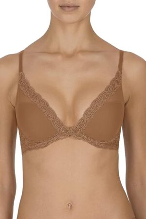 Women Feathers Lace Plunge T-Shirt Bra