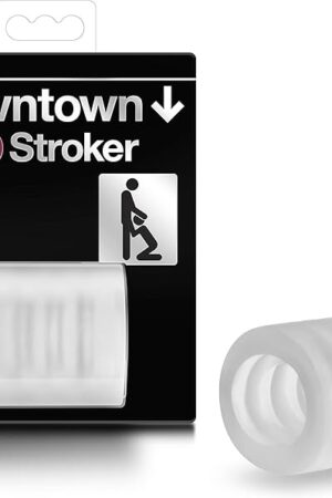Blush Novelties X5 Men Downtown BJ Stroker - Oral Sex Enhancing Masturbator Ribbed Male Stroker - Use Solo Or with Your Partner - Ultra Soft Made from X5 Plus Sex Toy for Men and Couples - Clear