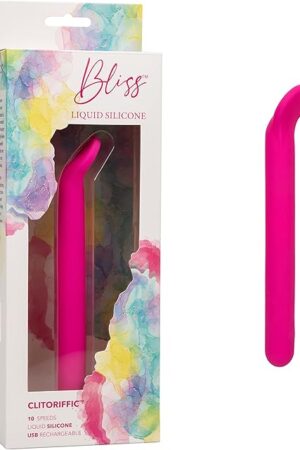 CalExotics Bliss Liquid Silicone Clitoriffic ? Rechargeable Wand Massager Sex Toy for Women - Pink