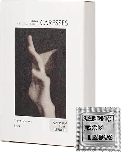 Finger Condom, Sappho from lesbos Ultra-Thin Natural Latex Lubricated Finger Condoms for Intimate Moments Lesbian Couple Women, 6 Count, Natural Vetiver Scented, 300mg Lubricant, Skin-Friendly