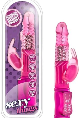 Blush Novelties Sexy Things - Romping Rabbit - Multi Speed Rotating Pleasure Beads - Clitoral G Spot Stimulation - Gyrating Shaft Multi Function Vibrator - Adult Sex Toy for Woman Couples - Fuchsia