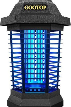 GOOTOP Bug Zapper Outdoor, Mosquito Zapper, Electric Fly Zapper, Mosquito Killer, Fly Traps, 3 Prong Plug, Flying Insects Zapper Indoor Outdoor 90-130V, 4200V, ABS Plastic Outer (Black)