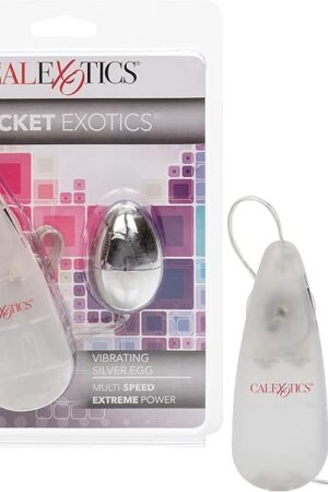 California Exotic Novelties Pocket Exotics Vibrating Silver Egg, Silver