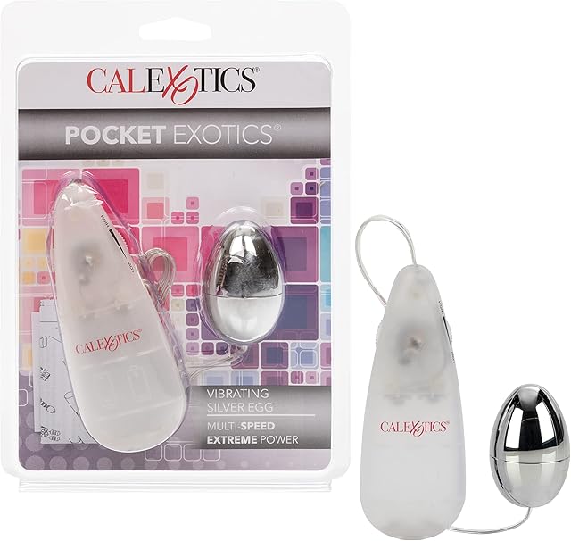 California Exotic Novelties Pocket Exotics Vibrating Silver Egg, Silver