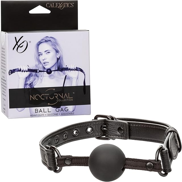 CalExotics Nocturnal Collection Silicone Ball Mouth Gag, Fully Adjustable with Secure Clousure, Perfect Bondage Gear & Accessories and BDSM Toys - SE-2678-05-3