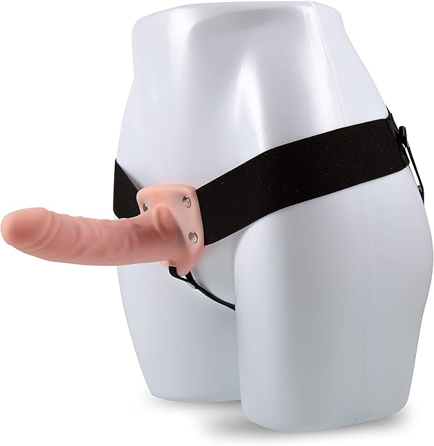 Blush Dr. Skin 6 Inch Hollow Strap-On System - Elastic Waistband Harness & Strap On Dildo - Realistic Cock Extender for Pegging - Adult Sex Toys for Women Men & Couples Pleasure - Vanilla