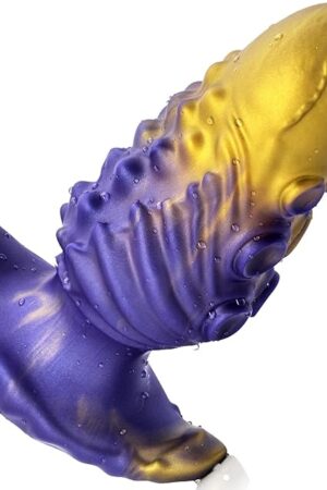 Anal Plug Butt Plug with Safe T-Base Mixed-Color Silicone Prostate Massager Monster Dilator with Multiple Textures Sex Toy for Women Men Masturbation (M)