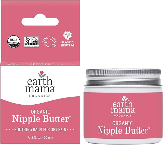 Earth Mama Organic Nipple Butter? | Nipple Cream Safe for Breastfeeding | Postpartum Essentials for Nursing | Non Lanolin Nipple Cream, 2-Fluid Ounce