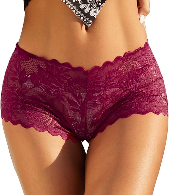 Women Lace Boyshort Sexy Floral Panties Low Rise Underwear Ladies Comfortable Sexy Lingerie Set Shorts