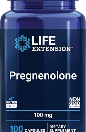 Life Extension Pregnenolone - Hormone Balance Supplement for Healthy Hormone Levels, 100 mg - Hormone Balance, Memory, Focus, Cognitive Health - Gluten-Free, Non-GMO, 100 Capsules