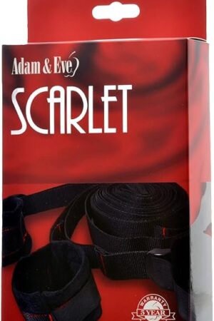 Adam & Eve Scarlet Couture Bed Bondage System, Adult Sex Toys & Furniture for Kinky Couples, Restraint Gear & Accessories for Women Pleasure, Self Bondage Cuffs Fits Any Bed Size, BDSM Kit