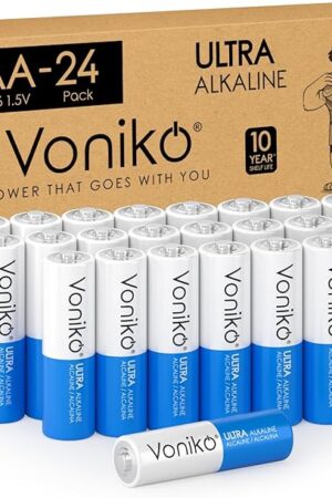 Voniko - Premium Grade AA Batteries - (24 Pack) - Alkaline Double A Battery - Ultra Long-Lasting, Leakproof 15v Batteries - 10-Year Shelf Life