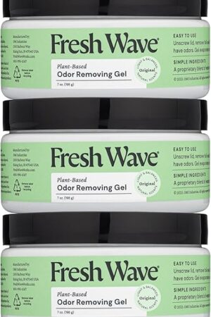 Fresh Wave Odor Removing Gel, 7 oz, Pack of 3 - Odor Absorbers for Home, Safer Odor Relief, Natural Plant-Based Odor Eliminator, Every 7 oz lasts 15-30 Days, For Cooking, Trash & Pets