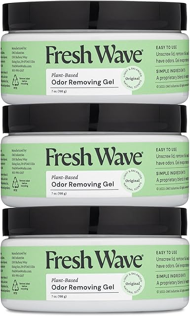 Fresh Wave Odor Removing Gel, 7 oz, Pack of 3 - Odor Absorbers for Home, Safer Odor Relief, Natural Plant-Based Odor Eliminator, Every 7 oz lasts 15-30 Days, For Cooking, Trash & Pets