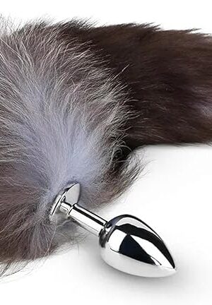 Anal Butt Plug Metal Smooth Brown Fox Tail Anal Beads Butt Plug Adult Sex Toy Bondage Silicagel Anal Sex Toys for Men Women