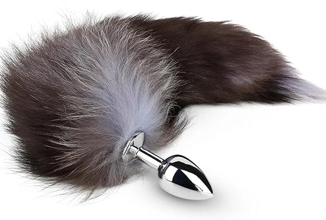 Anal Butt Plug Metal Smooth Brown Fox Tail Anal Beads Butt Plug Adult Sex Toy Bondage Silicagel Anal Sex Toys for Men Women