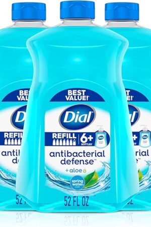 Dial Antibacterial Liquid Hand Soap Refill, Spring Water, 52 fl oz Pack of 3