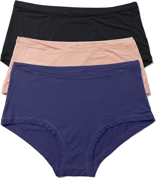 YourFit Boyshort - One Size Sexy Lingerie for Women, Boyshorts Underwear, Comfy Panties 3-Pack, Fit XS-XL (2-14)