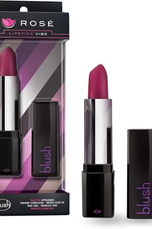 Blush Ros? Lipstick 4" Mini Pocket Vibrator, Satin Smooth Tip - Discreet Quiet Bullet Stimulator - Personal Intimate Zone Massager, Clit & Pussy Pleaser - Pleasurable Adult Sex Toy for Women - (Black)