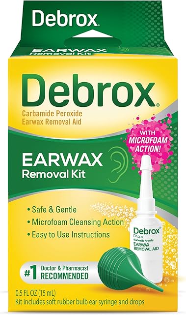 Debrox Ear Wax Removal Kit - Includes Bulb Syringe and 05 Fl Oz Removal Drops for Cleaning Ears