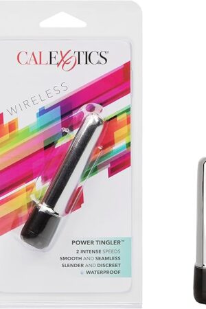 CalExotics Power Tingler Bullet Vibrator, Waterproof 2-Speed Mini Vibrating Massager Silver SE-0063-00-2
