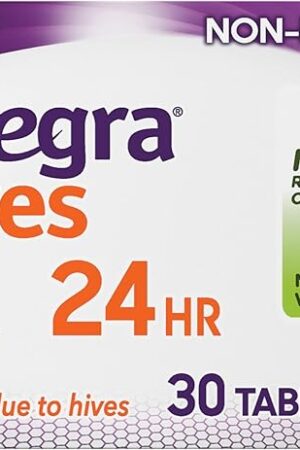 Allegra Hives Antihistamine 24-Hour Tablets, Non-Drowsy Hive Reduction and Hive Itch Relief, 180 mg Fexofenadine HCI, 30-Count