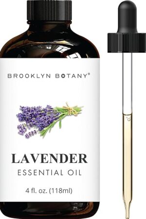 Brooklyn Botany Lavender Essential Oil - Huge 4 Fl Oz - 100% Pure and Natural - Premium Grade with Dropper - for Aromatherapy and Diffuser