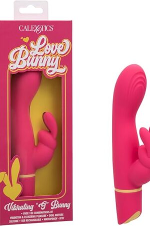 CalExotics Love Bunny Vibrating ?G? Bunny Waterproof Silicone Rechargeable G-Spot Rabbit Vibrator Pink - SE-0619-50-3