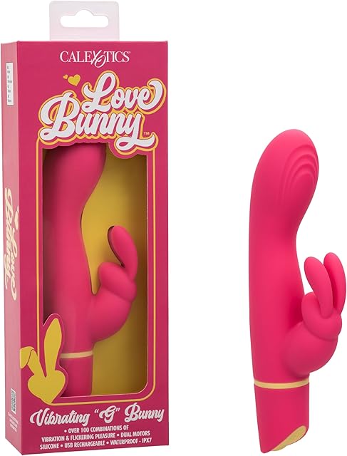 CalExotics Love Bunny Vibrating ?G? Bunny Waterproof Silicone Rechargeable G-Spot Rabbit Vibrator Pink - SE-0619-50-3